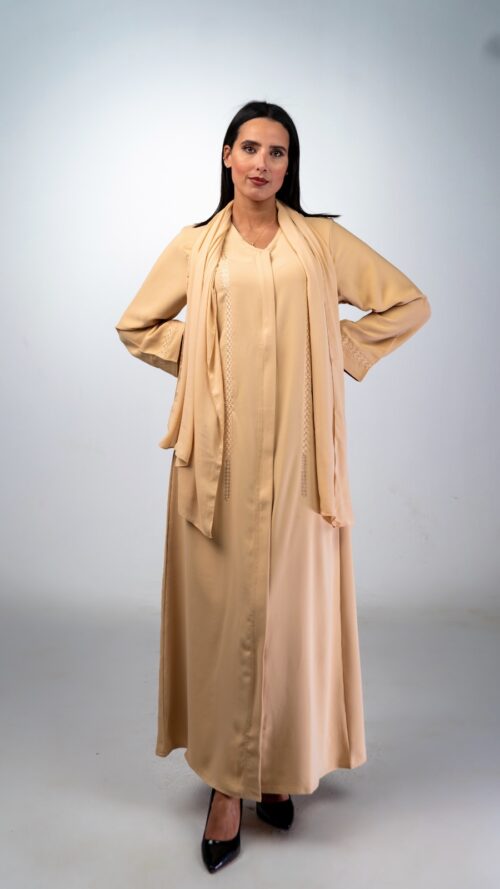 ABAYA KENZA - BLANC CASSÉ